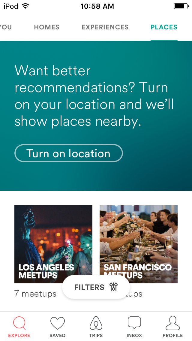 review of airbnb mobile app - places