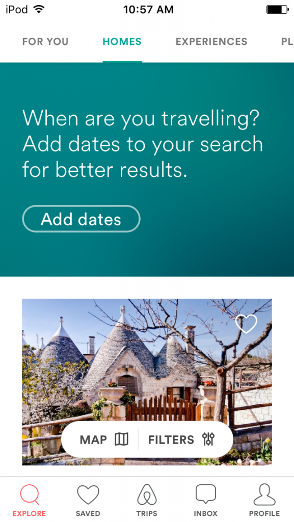 airbnb mobile app