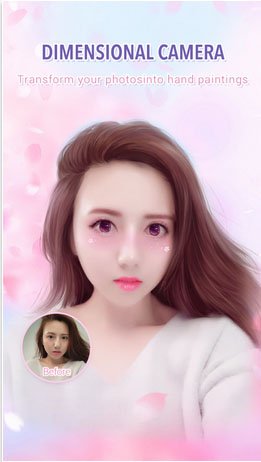 review of meitu app_dimension camera